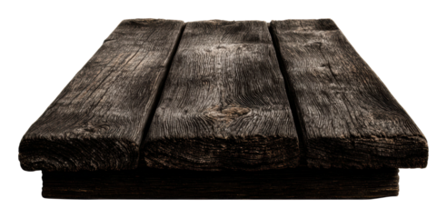 Rustic wooden plank display minimalist isolated on transparent background