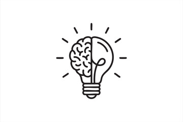 Lightbulb and brain icon symbolizing creative problem-solving and innovation