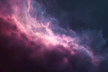 Fototapeta premium Ethereal Cosmic River of Glowing Pink and Violet Gas.