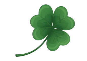 Ultra highresolution, professional studio photography of illustration of a single green fourleaf clover isolated on transparent background