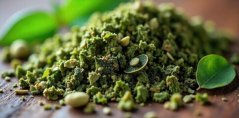 Aromatic Dried Green Tea and Herbs Ready for Brewing A Soothing Herbal Infusion for Wellness and Alternative Medicine