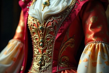 Luxurious Velvet Robe Detail Opulent Embellishments and Intricate Craftsmanship