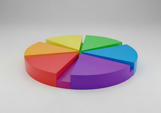 Colorful Pie Chart Graphic Design. - Powered by Adobe