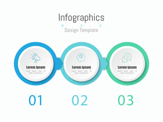 Infographic 3 options design elements for your business data. Vector Illustration.