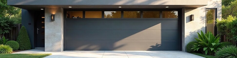 Modern Grey Sectional Garage Door Ample Natural Light for Stylish Homes