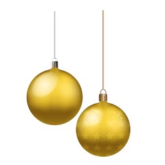 Two Glistening Yellow Ornaments Hang Against A Solid Black Background Festive Joyful