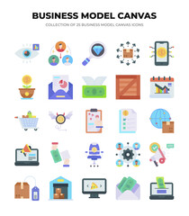 Business Model Canvas. 25 Essential Icons for Strategic Planning