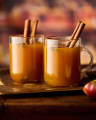 Two Glasses  of Organic Apple Cider