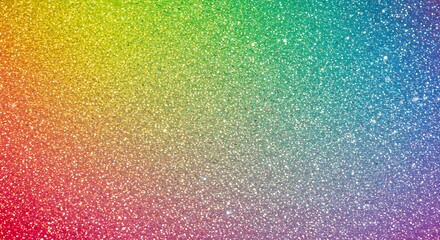 Vibrant, full-spectrum rainbow gradient abstract background made from thousands of sparkling glitter particles