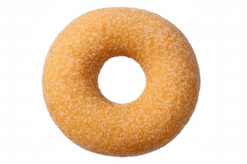 Sugar glazed donut with sprinkles, a sweet dessert or snack for breakfast or coffee break, transparent background