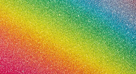 Vibrant, full-spectrum rainbow gradient abstract background made from thousands of sparkling glitter particles