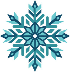 Geometric Snowflake Design Teal and Blue vector