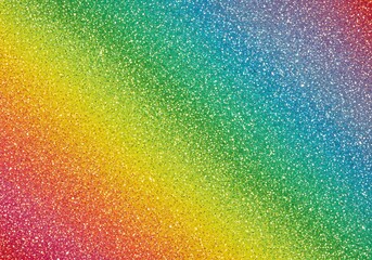 Vibrant, full-spectrum rainbow gradient abstract background made from thousands of sparkling glitter particles