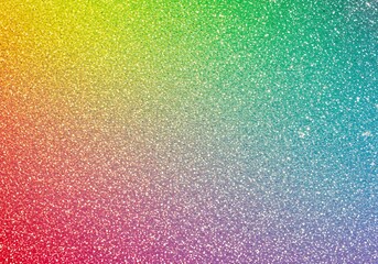Vibrant, full-spectrum rainbow gradient abstract background made from thousands of sparkling glitter particles