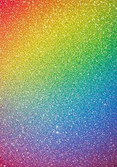 Vibrant, full-spectrum rainbow gradient abstract background made from thousands of sparkling glitter particles