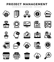 Vector Project Management types icon set in Lineal Filled style. vector illustration.