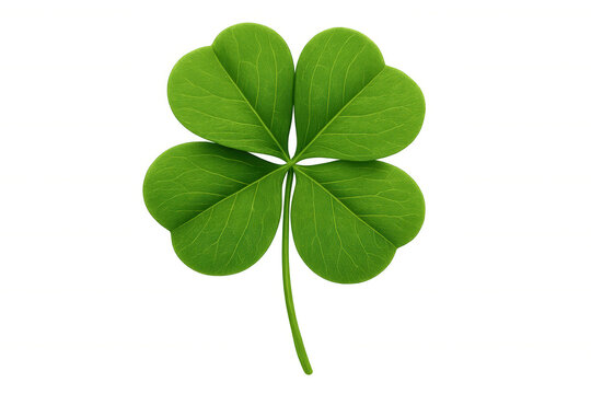 Four leaf clover representing luck and good fortune, symbol of hope and prosperity isolated on transparent background