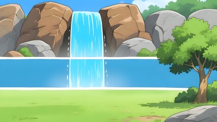 set of nature landscapes