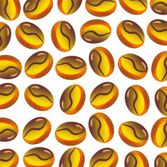Coffee bean pattern. Roasted coffee bean pattern background. Seamless coffee bean pattern illustration. Coffee beans pattern for packaging. 