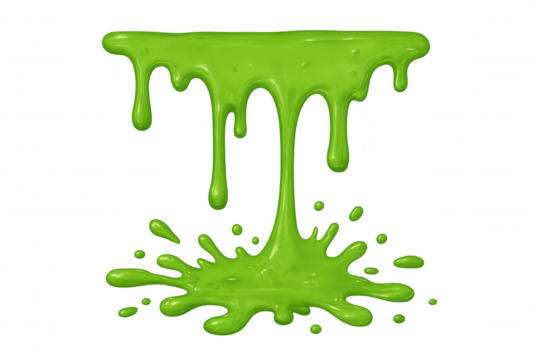 Green dripping slime and liquid goo splashing, gooey messy stain creating abstract creepy texture - Powered by Adobe