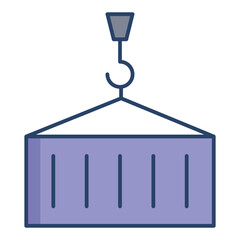 container shipping linear color icon design