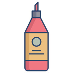 kitchen oil bottle linear color icon design