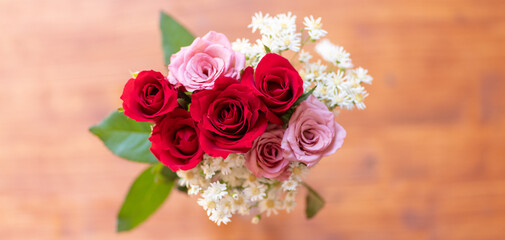 美しい薔薇の花束	