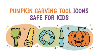 Safe pumpkin carving tools and jackolantern for kids Halloween craft fun