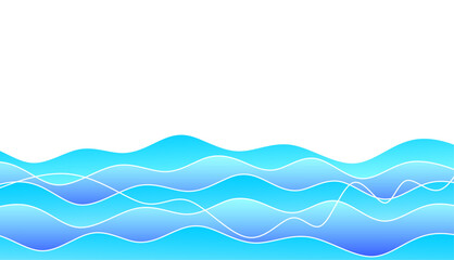 Fototapeta premium Wavy line pattern. Modern blue wavy abstract background. Abstract ocean wavy lines background. Gradient wavy lines pattern background. Curved gradient line artwork. Wave line vector illustration.