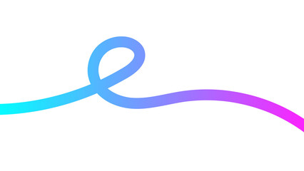 Minimal colorful gradient wave ribbon design. Abstract flowing line with loop and smooth curve art illustration design
