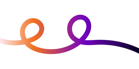 Minimal colorful gradient wave ribbon design. Abstract flowing line with loop and smooth curve art illustration design