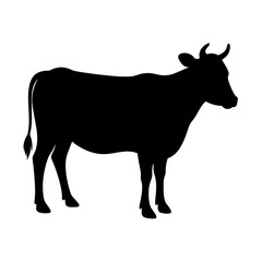 silhouette of a cow