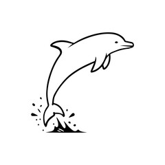 dolphin silhouette isolated on white background