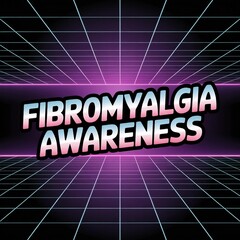Retro Futuristic Fibromyalgia Awareness Design