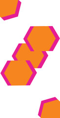 Hexagon Composition with Pink Accents