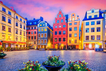Stockholm, Sweden. Stortorget square in Gamla Stan, the old town. Scandinavia.