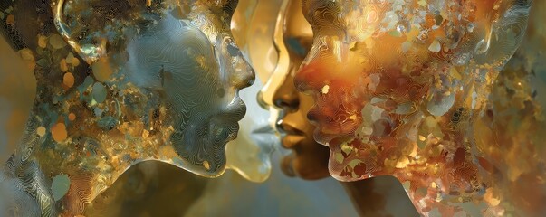 Ethereal Portraits of Diverse Faces Merging in Harmony