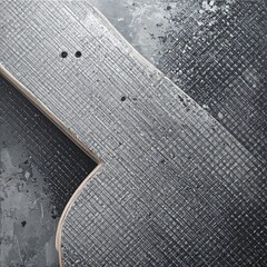Gray skateboard deck detail