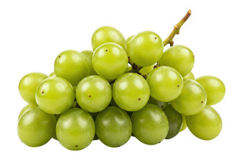 Fresh green grapes cluster against a stark background for food photography transparent background