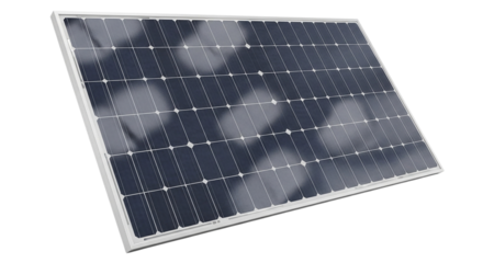 Close up of a single solar panel with a black background