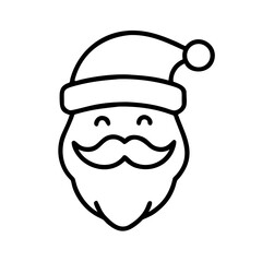 Obraz premium Santa Claus icon smiling with a hat and mustache 