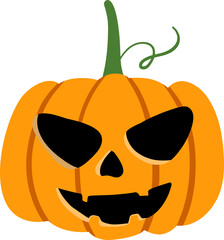 Spooky Halloween Jack-o'-Lantern Illustration
