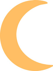 Minimalist Soft Orange Crescent Moon Icon. Simple Graphic Design Element for Celestial, Night, Dream, or Ramadan Themes.