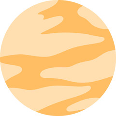 Minimalist Abstract Orange Circle with Wavy Striped Pattern Design Element