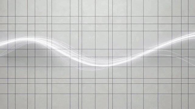 Paper‑Like Digital Grid with Soft Light Lines Flowing Under Translucent Surface
