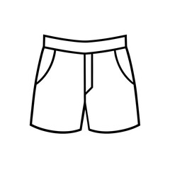 Outline drawing of a pair of shorts on transparent background