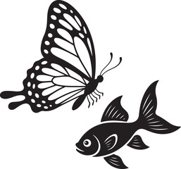Obraz premium fish on a black background