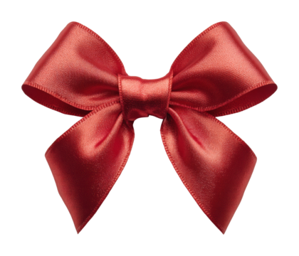 Decorative red bow for gifts high-quality isolated on transparent background - Powered by Adobe