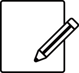 白紙とえんぴつのアイコン　モノトーン