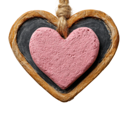 Heart-shaped ornament home artistic craft isolated on transparent background